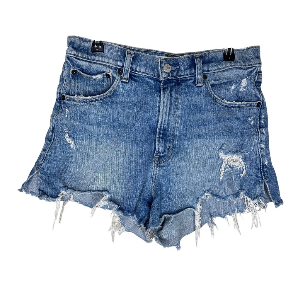 Abercrombie & Fitch The Cutoff Denim Jean Shorts Distressed High Rise Sz 27 or 4